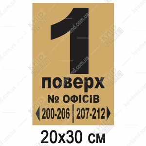 Табличка для номера поверху та номерів офісів (23321)