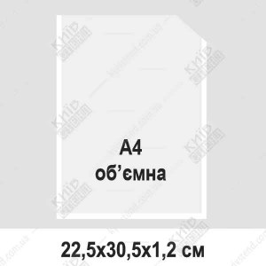 пластикова кишеня А4 вертикальна прозора з білим кантом