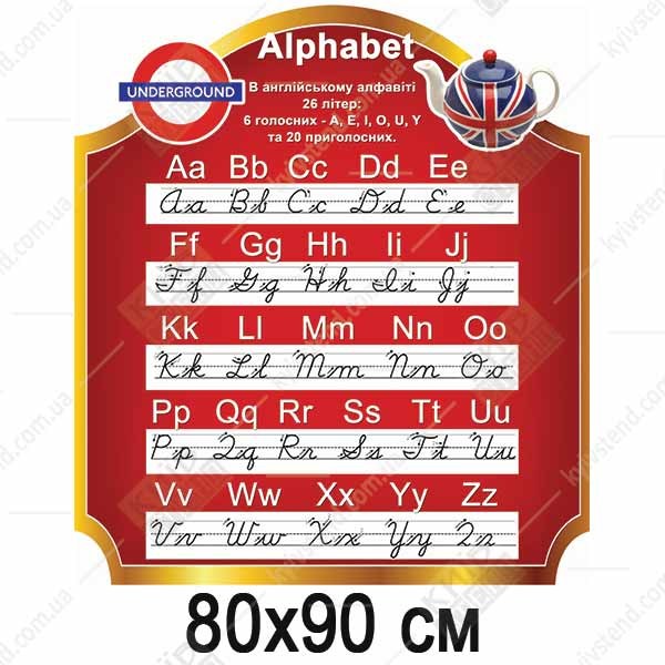 Стенд для кабінету англійської Алфавіт (33808)