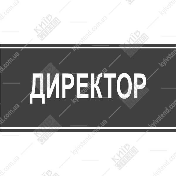 Офісна табличка 30 х 15 см з пластику товщиною 3 мм з написом Директор на дверях кабінету керівника