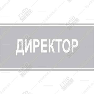 Іменна офісна табличка Директор 30x15 см з ПВХ, УФ-друк і ламінування захисною плівкою
