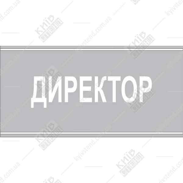 Іменна офісна табличка Директор 30x15 см з ПВХ, УФ-друк і ламінування захисною плівкою